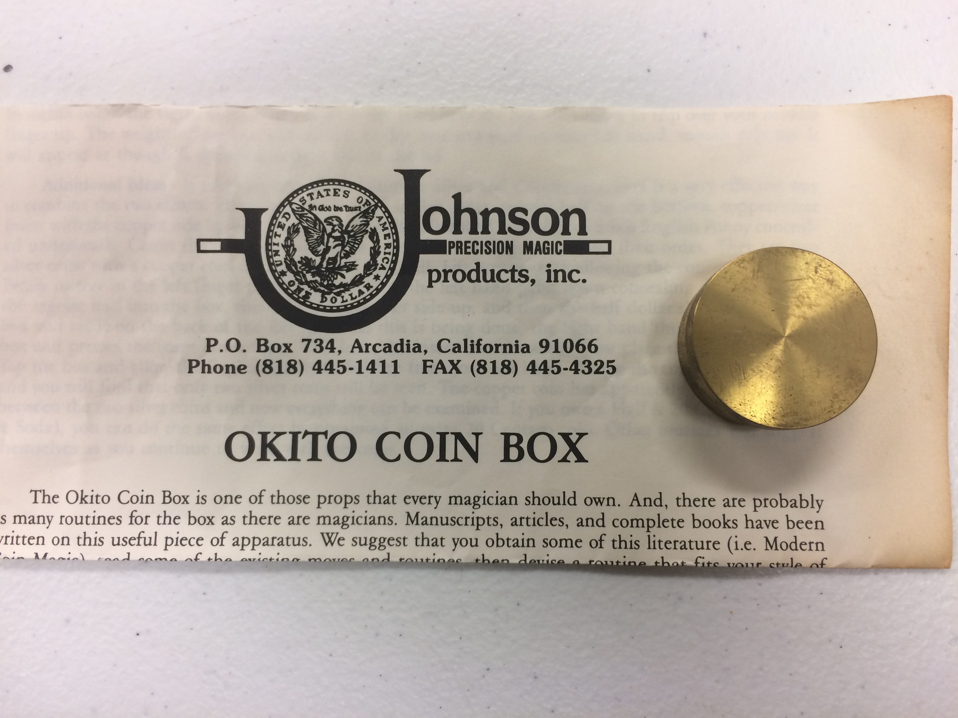 Okito Coin Box Magic Methods