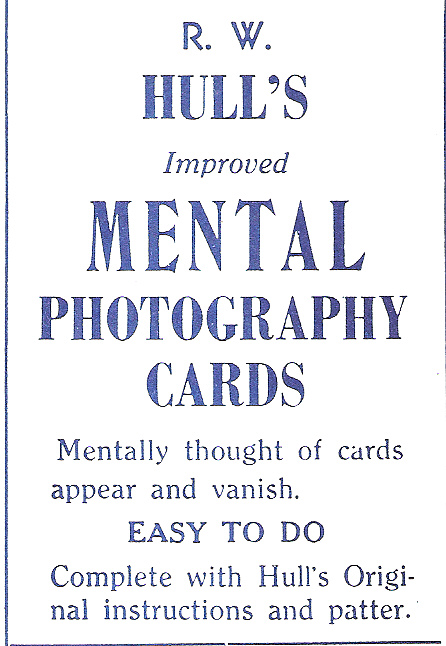 R.W Hull's Mental Photography Deck Kartentrick von Bicycle NEU 