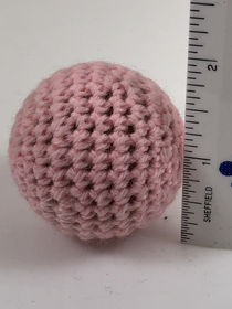 Hand knit Crocheted Ball 1 1/2-inch Solid Pink