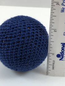 Hand knit Crocheted Ball 2-inch Solid Blue