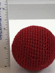 Hand knit Crocheted Ball 2-inch Solid Red