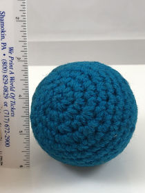 Hand knit Crocheted Ball 3-inch Solid Blue Green