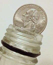 Folding Coin in Bottle / Center Cut Quarter