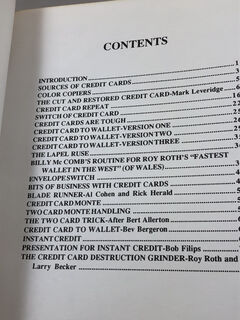 Magic with Credit Cards Book by Mentzer.contents.jpeg